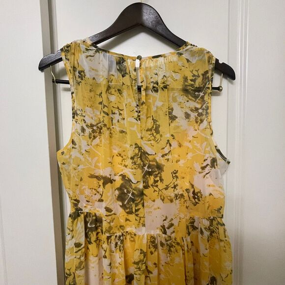Simply Vera Women's Spring Sleeveless Maxi Dress Yellow Floral Print Size L - Picture 5 of 10